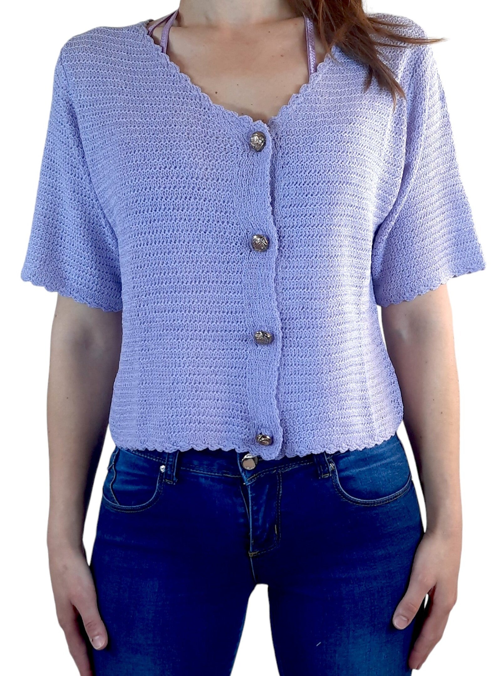 maglia crochet lilla