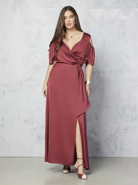 Elisa d'Ospina X Rinascimento Curvy | Abito Lungo in Raso - Identity Look