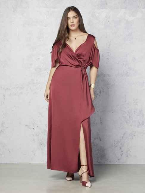 Elisa d'Ospina X Rinascimento Curvy | Abito Lungo in Raso - Identity Look