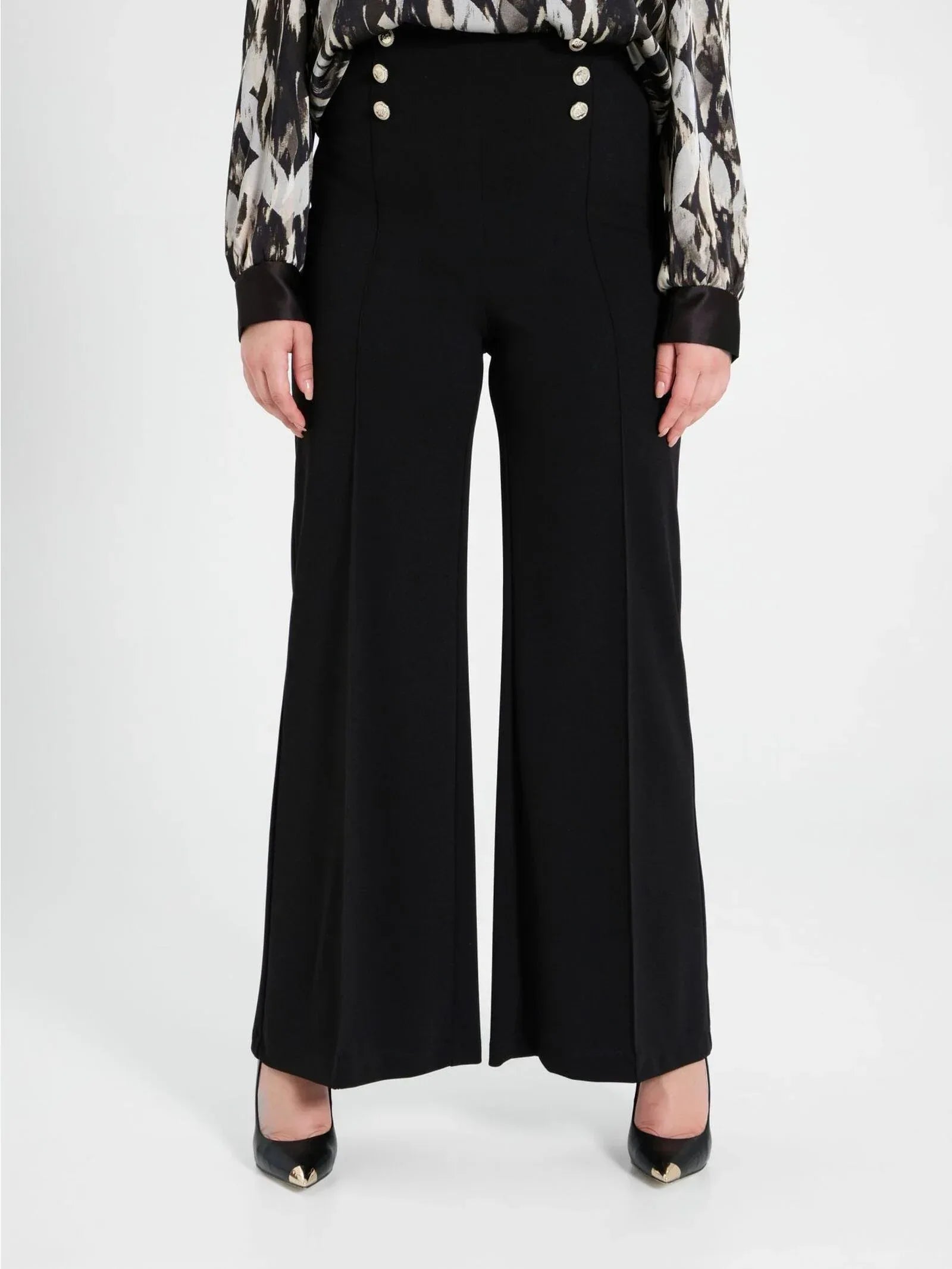 Pantaloni Curvy con Bottoni Dorati Rinascimento - Identity Look