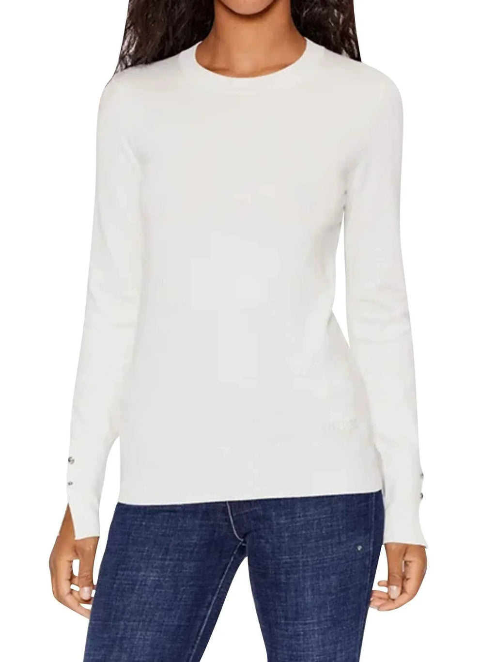 Maglioncino guess girocollo bianco - Identity Look