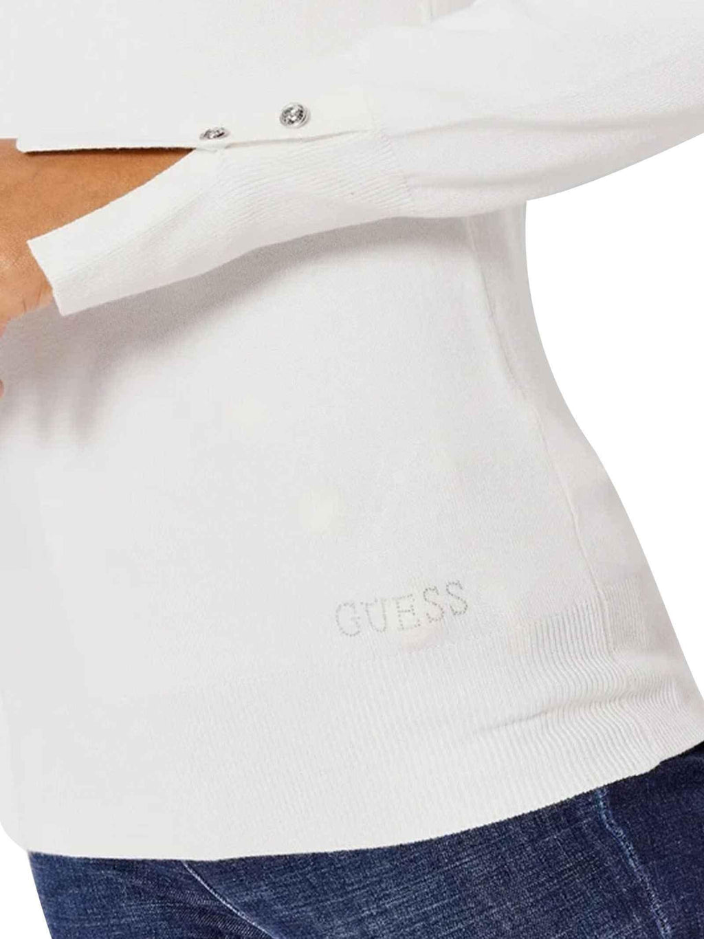 Maglioncino guess girocollo bianco - Identity Look