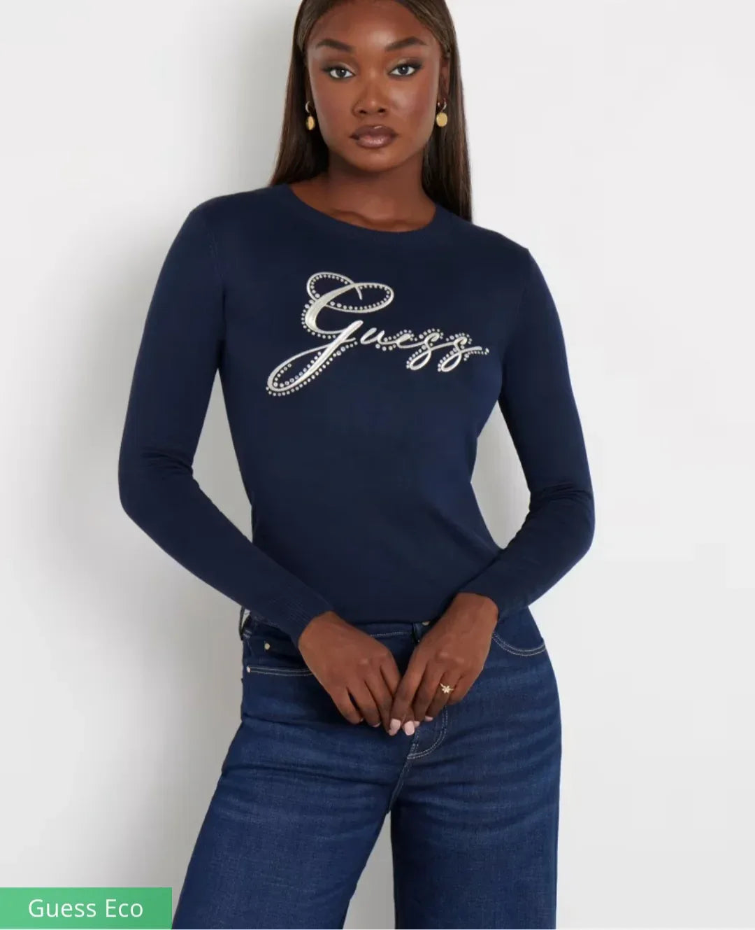 Maglioncino guess logo strass - Identity Look