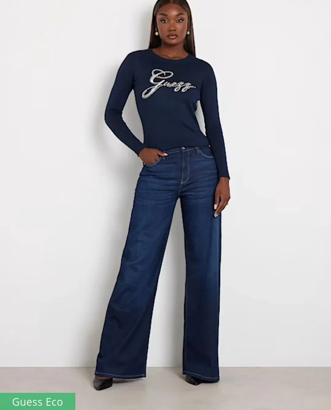 Maglioncino guess logo strass - Identity Look