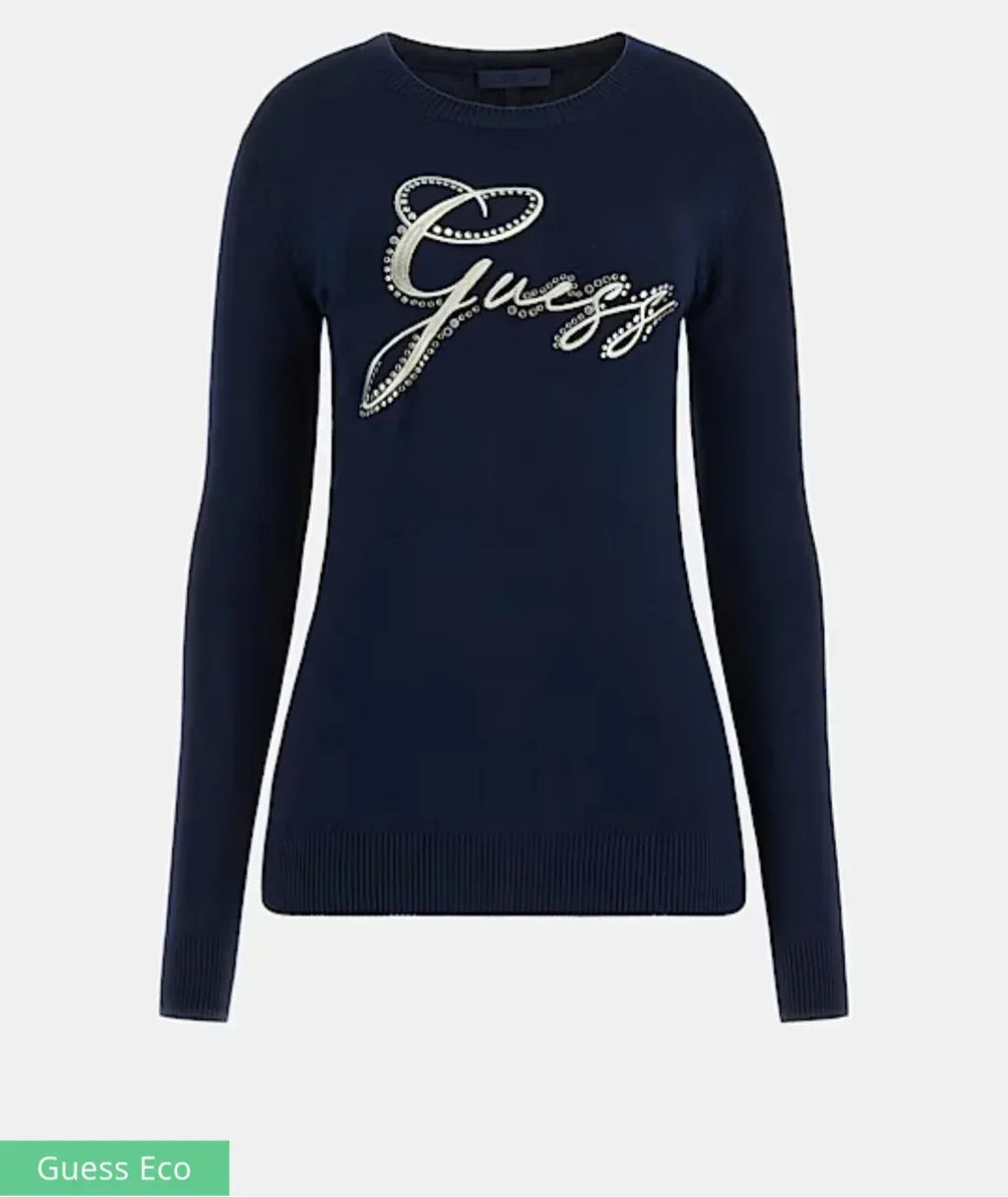 Maglioncino guess logo strass - Identity Look