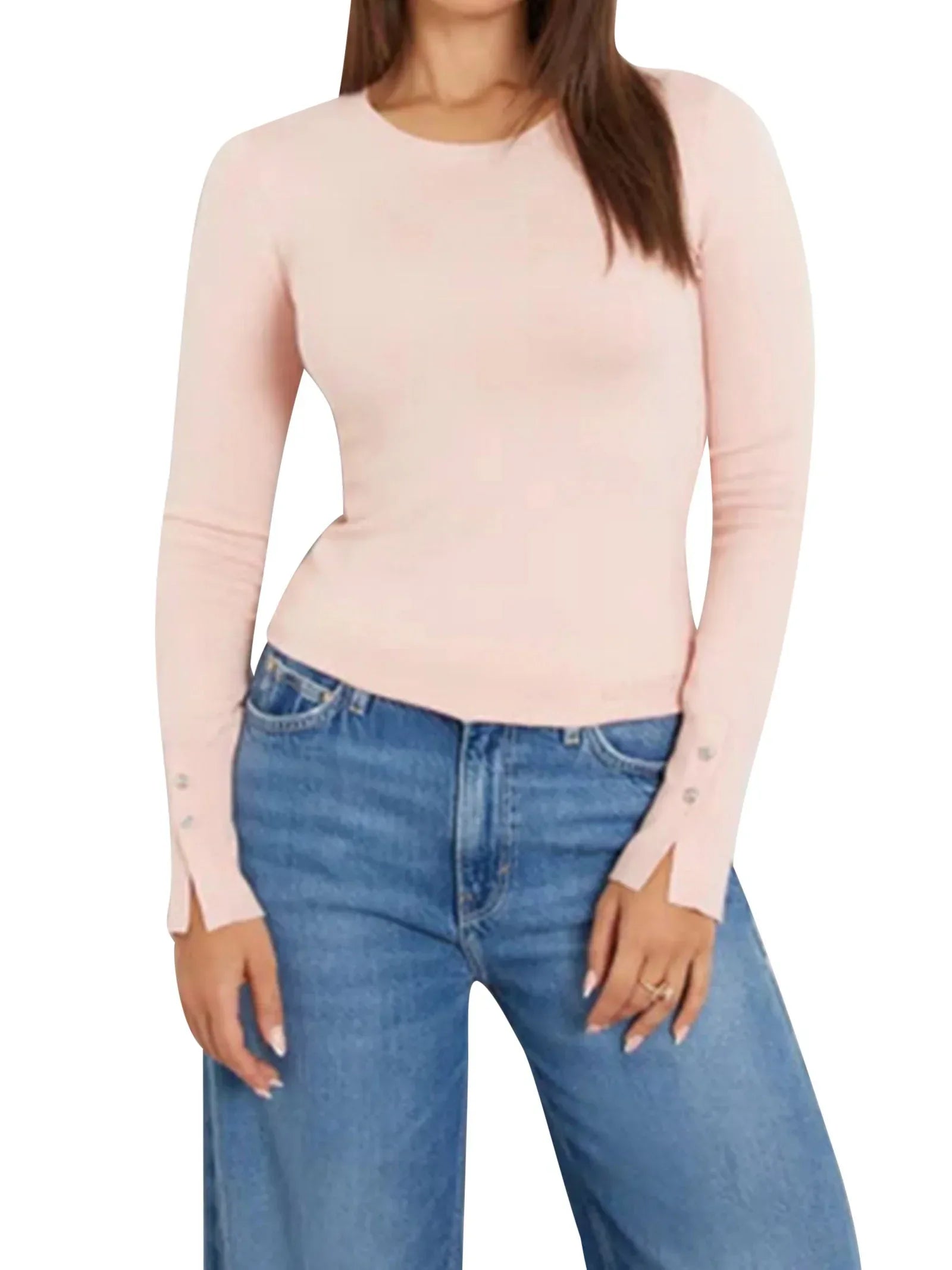 Maglioncino guess girocollo rosa - Identity Look