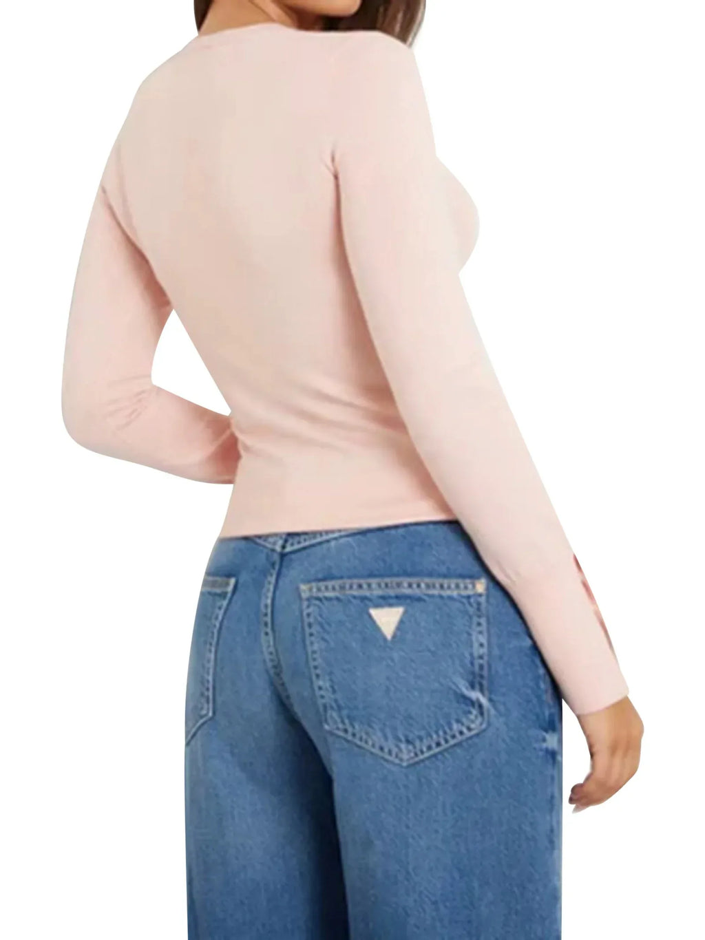 Maglioncino guess girocollo rosa - Identity Look