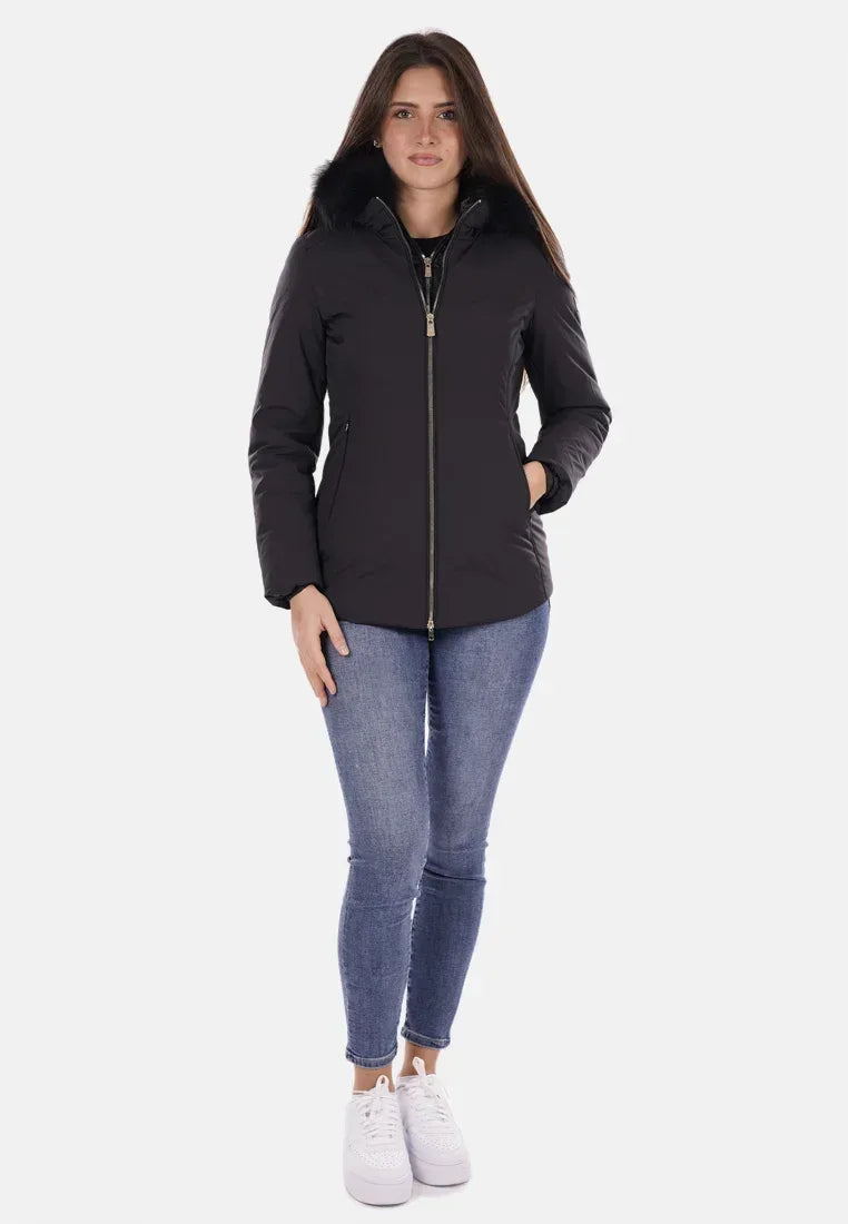 giubbino yeszee con cappuccio e pelliccia e finto gilet - Identity Look