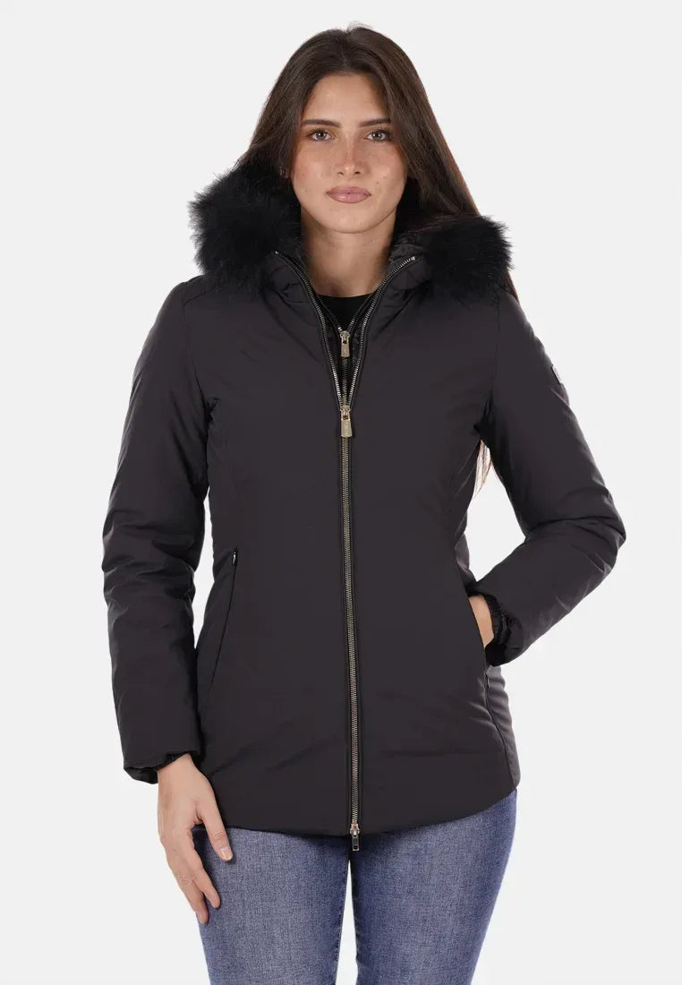 giubbino yeszee con cappuccio e pelliccia e finto gilet - Identity Look