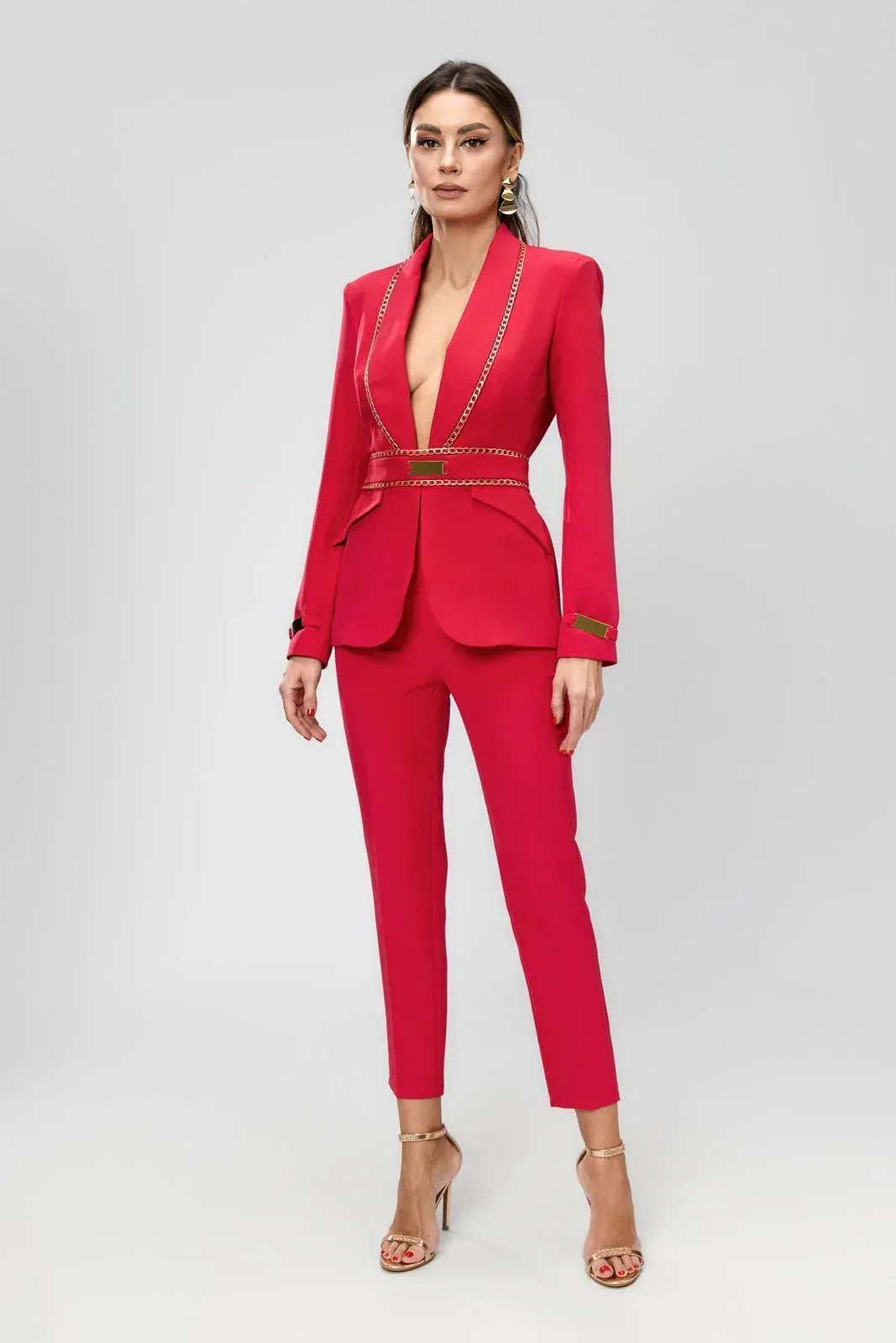 tailleur elegante rosso - Identity Look