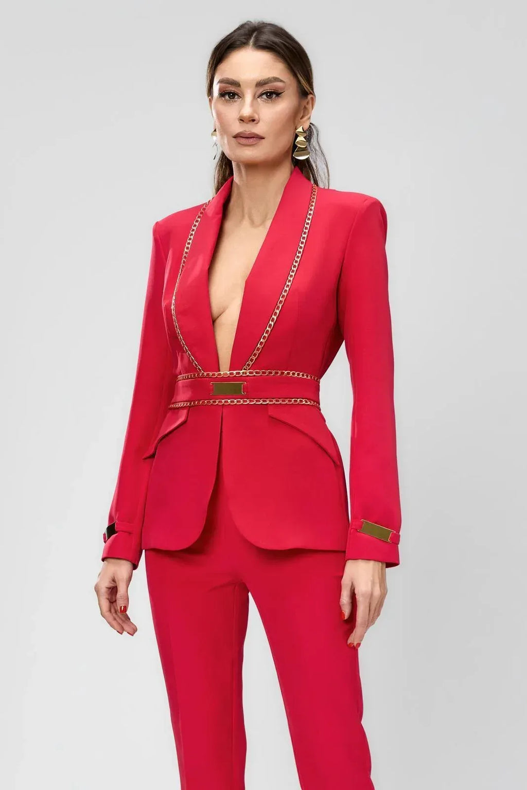 tailleur elegante rosso - Identity Look