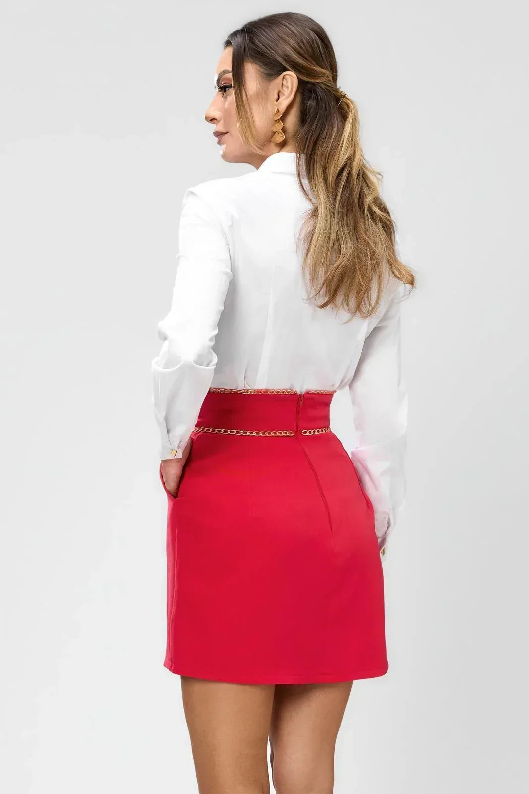 camicia bianca con inserto oro - Identity Look