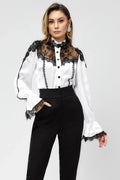 camicia elegante bianca con pizzo - Identity Look