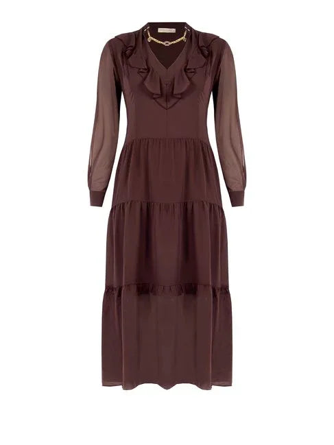 rinascimento abito balze cioccolato - Identity Look