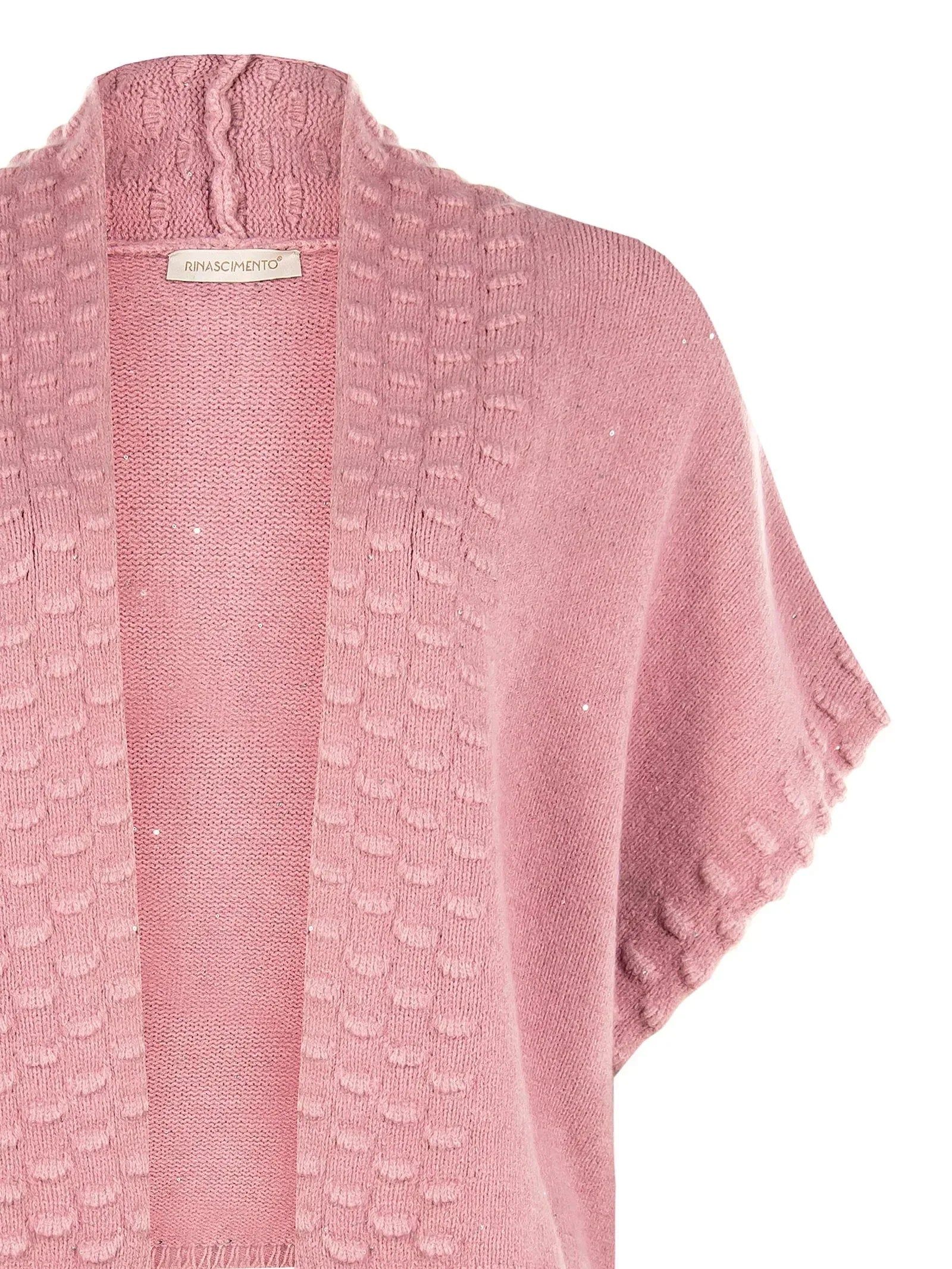 rinascimento curvy cardigan aperto con micropaille - Identity Look