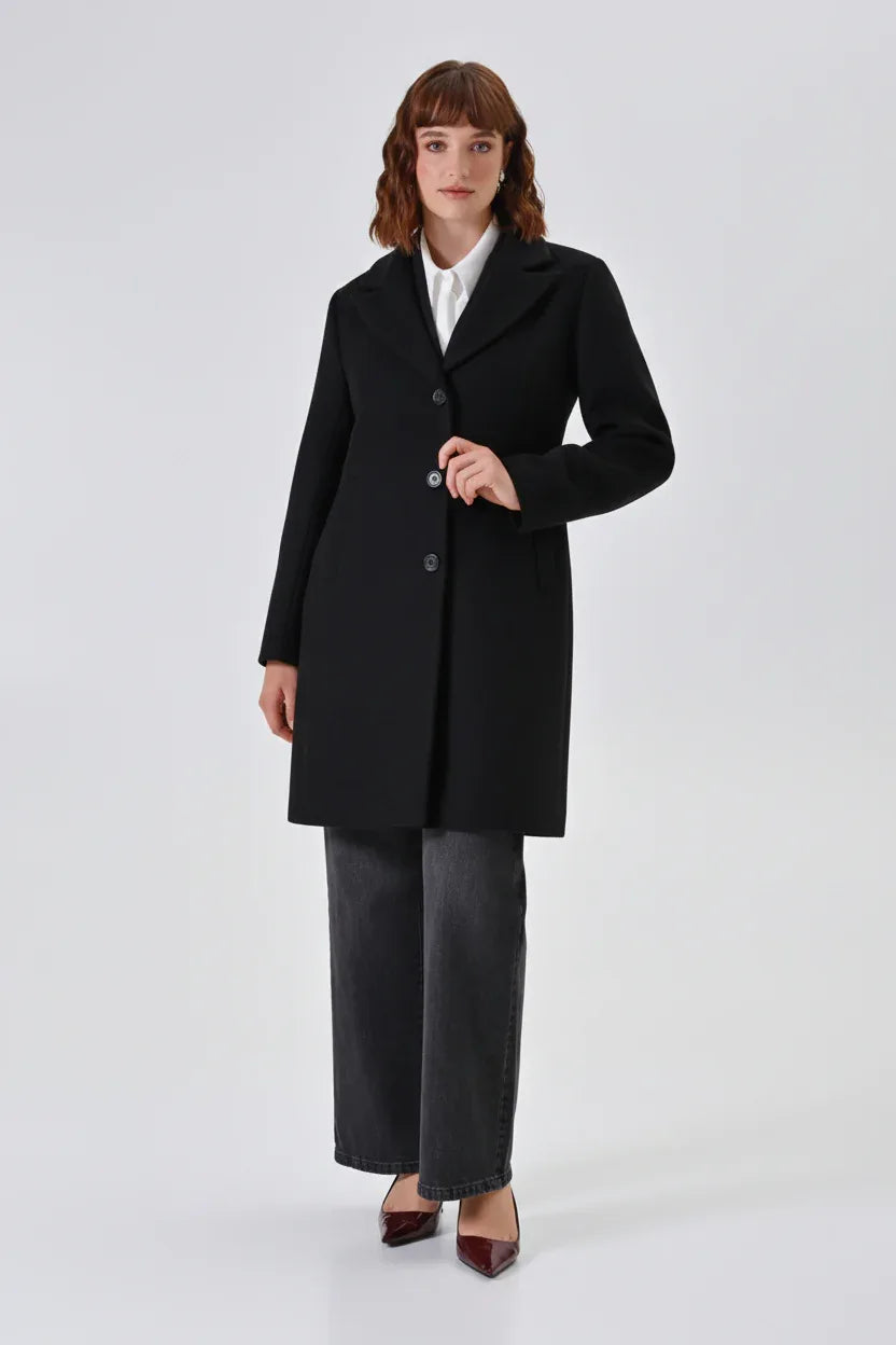 Rinascimento Cappotto curvy nero - Identity Look