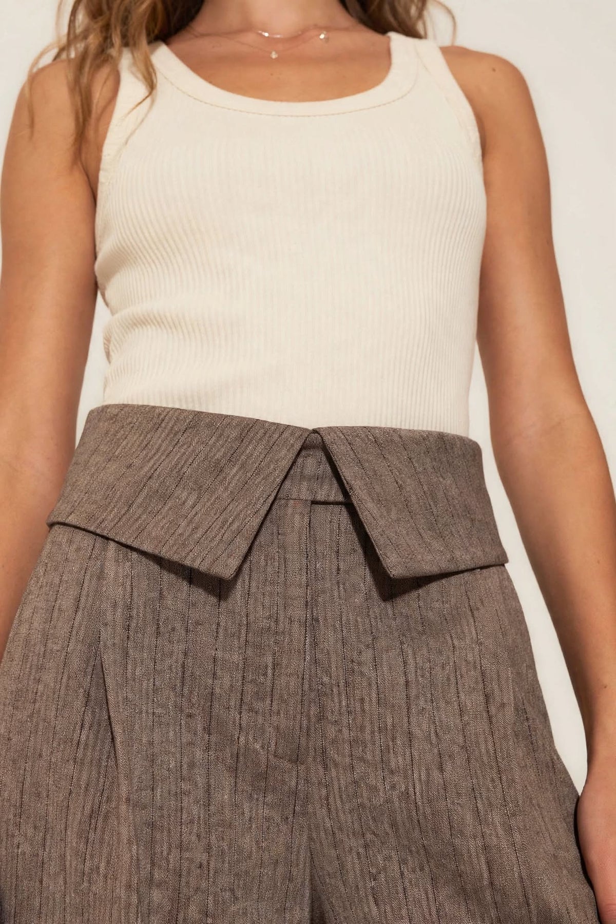 Rinascimento pantalone palazzo vita alta con risvolto