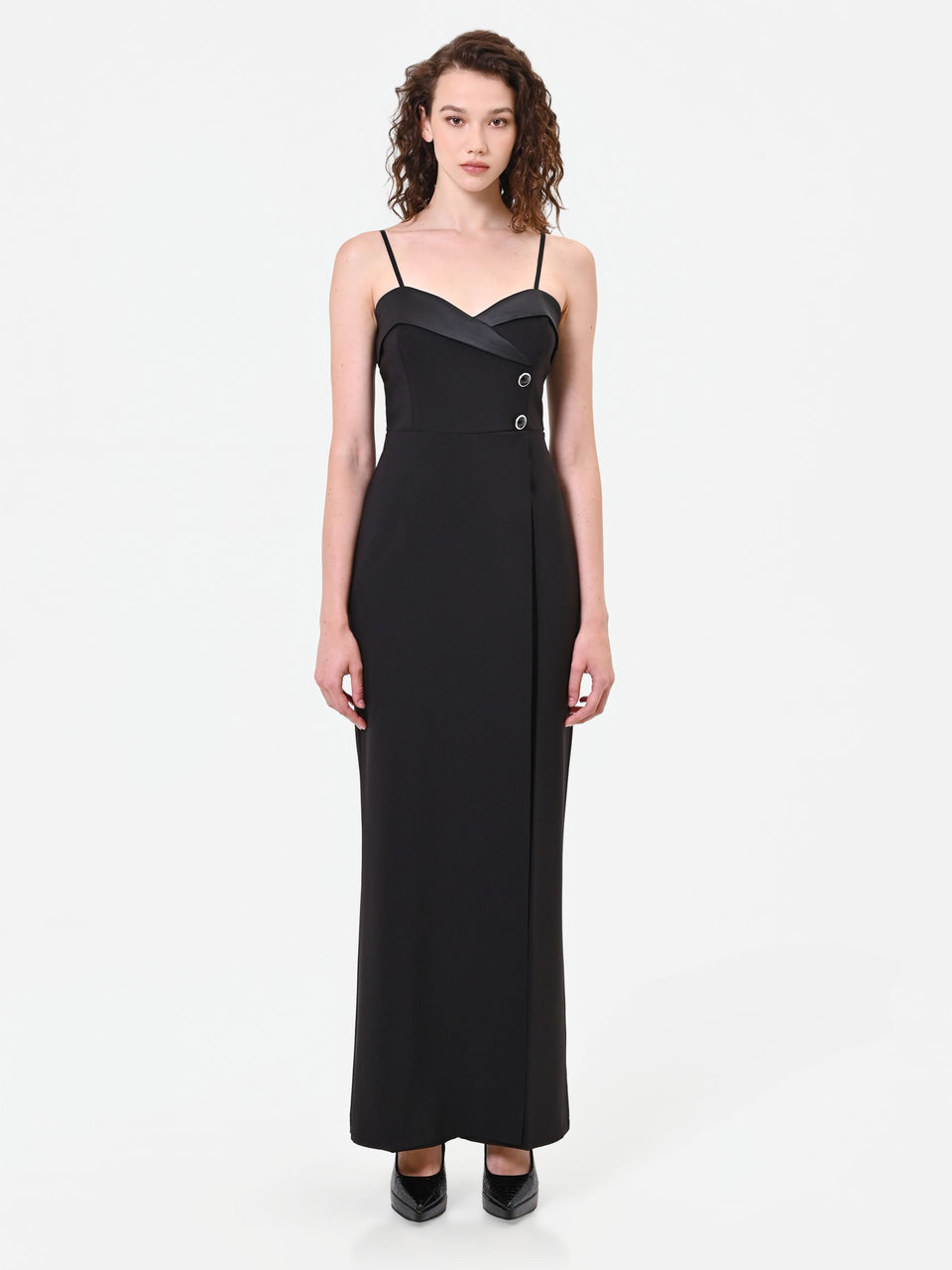 Rinascimento Tuta bustier Nera con revers lucido