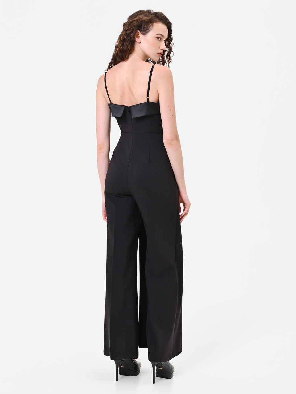 Rinascimento Tuta bustier Nera con revers lucido