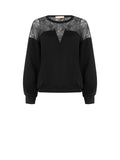 Rinascimento Felpa Over in Cotone con Inserto in Pizzo