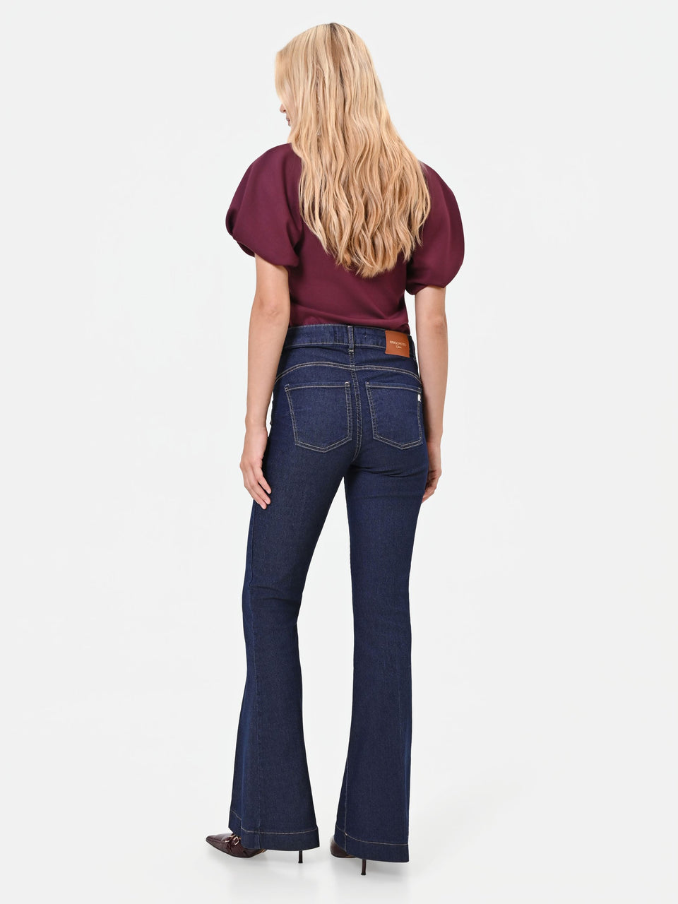 Rinascimento Pantaloni jeans a zampa bku high waist