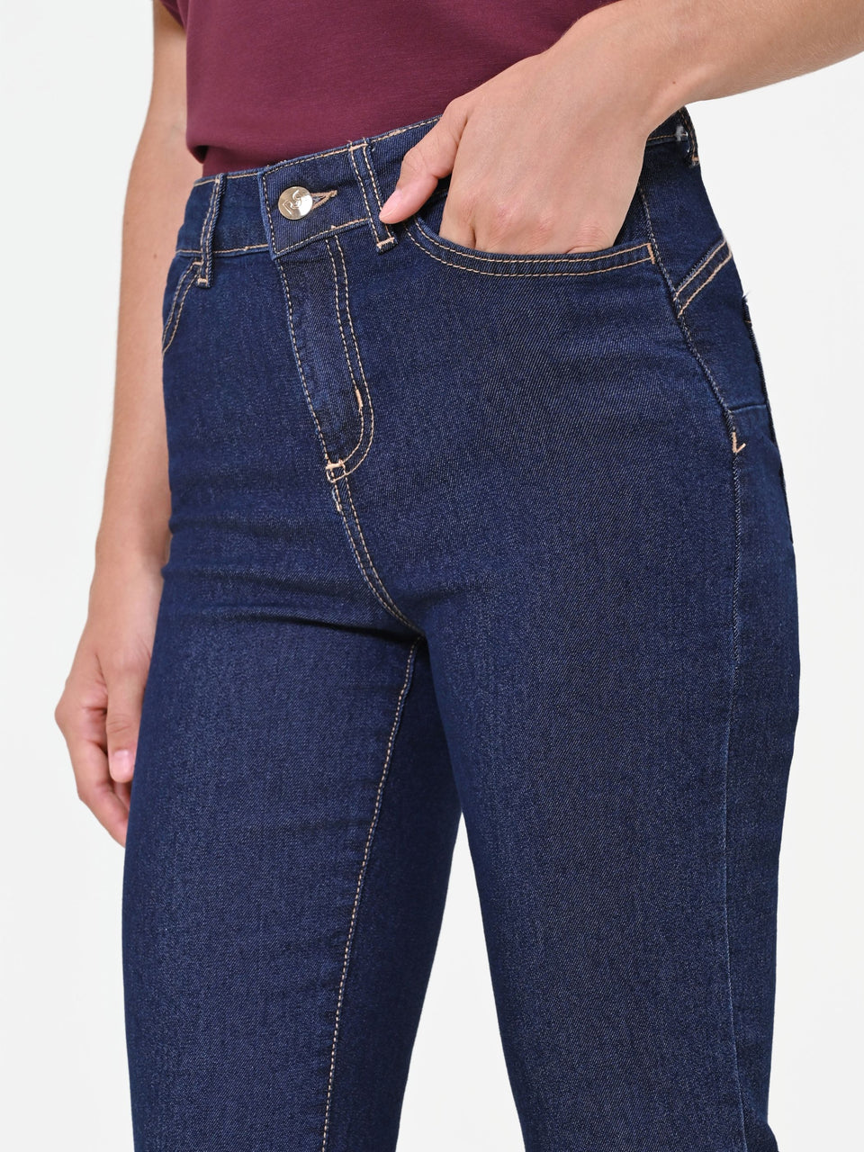 Rinascimento Pantaloni jeans a zampa bku high waist