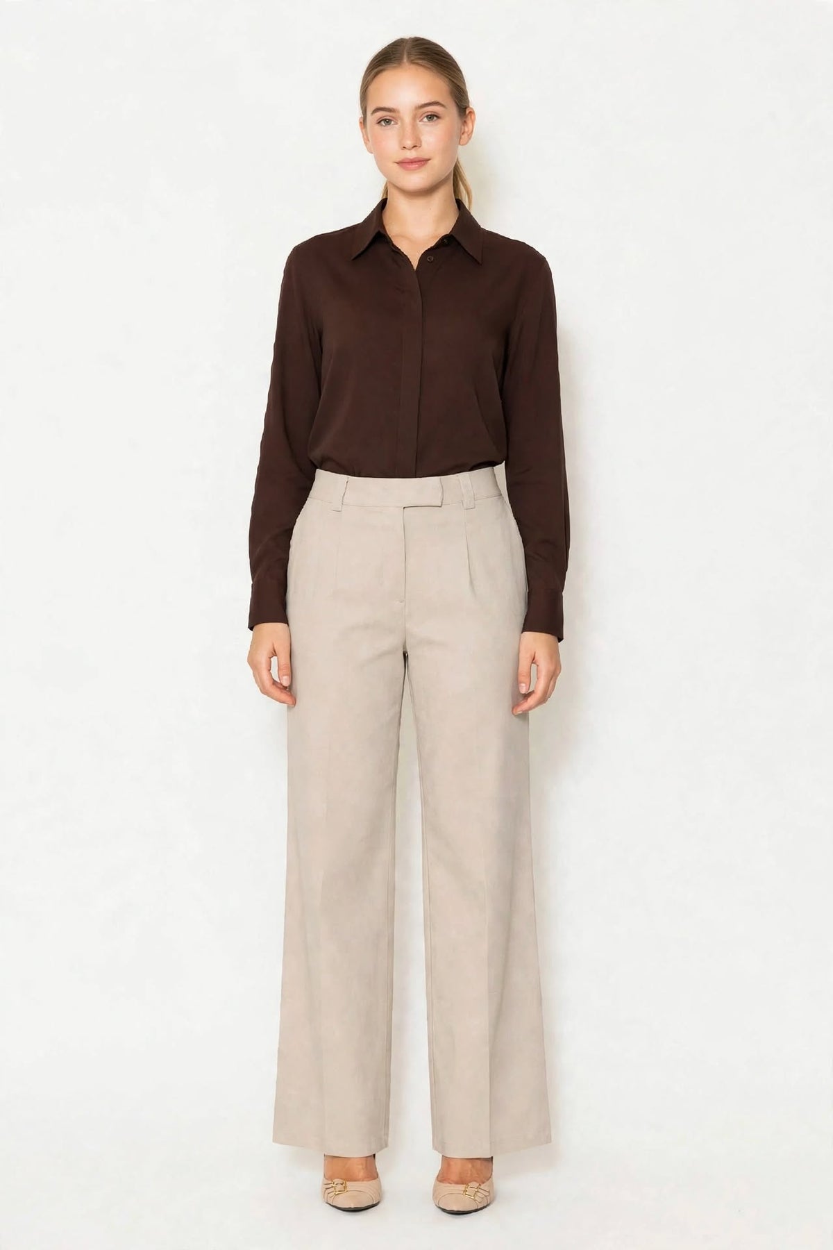 Rinascimento pantalone diritto tortora