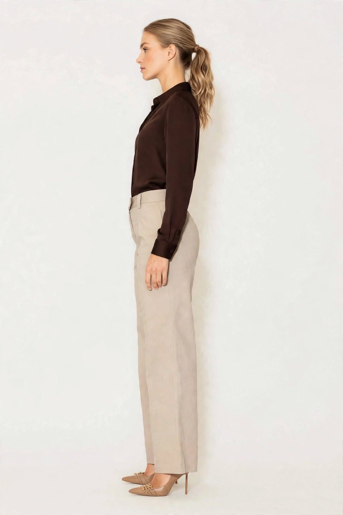 Rinascimento pantalone diritto tortora