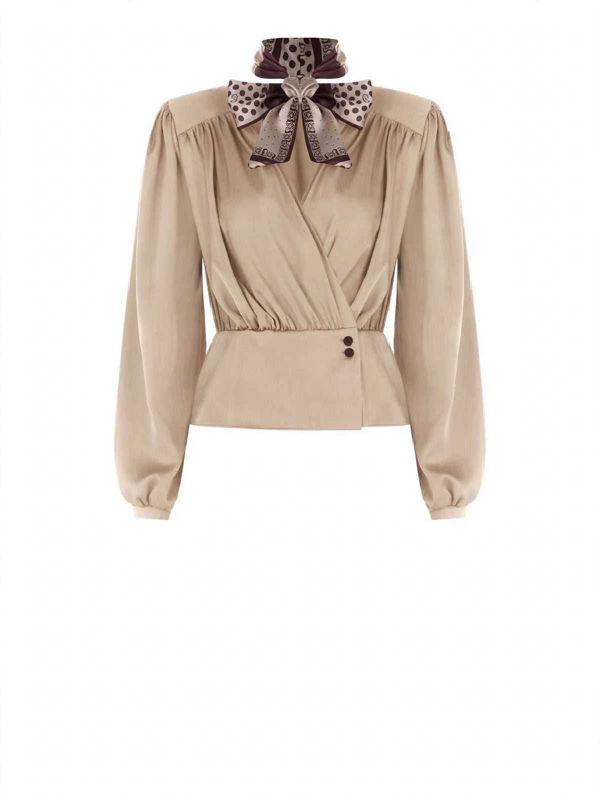 Rinascimento blusa in raso con foulard