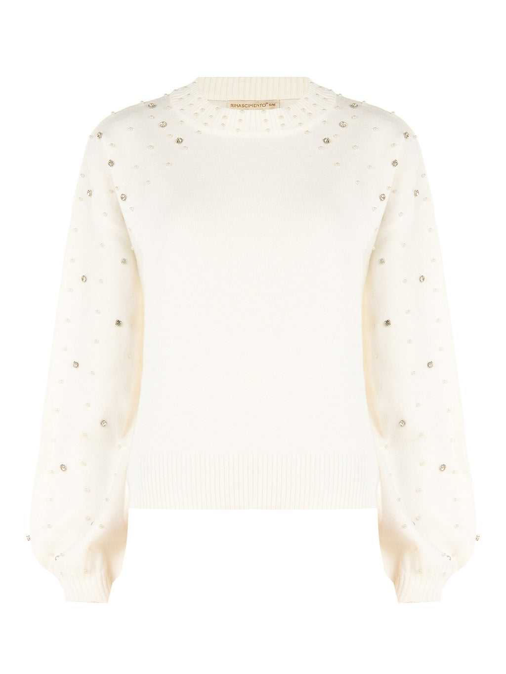 Rinascimento maglione con cristalli e perle