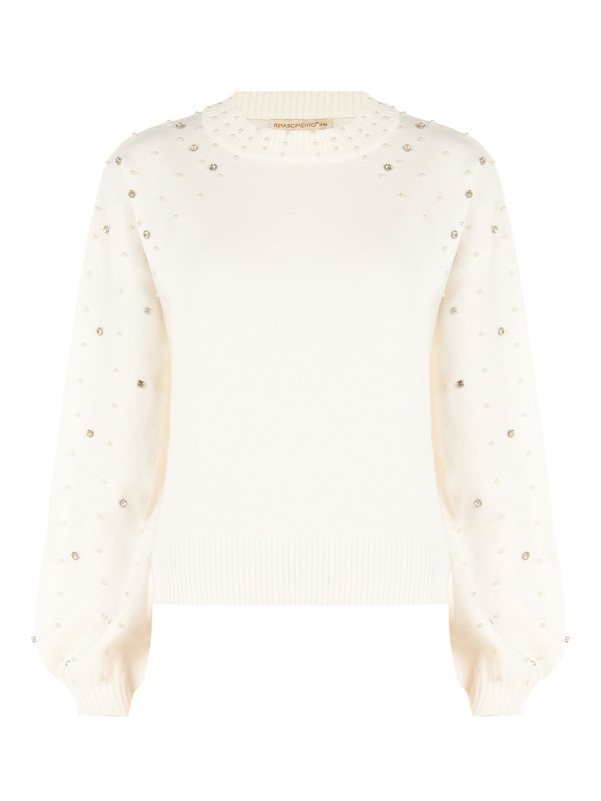 Rinascimento maglione con cristalli e perle