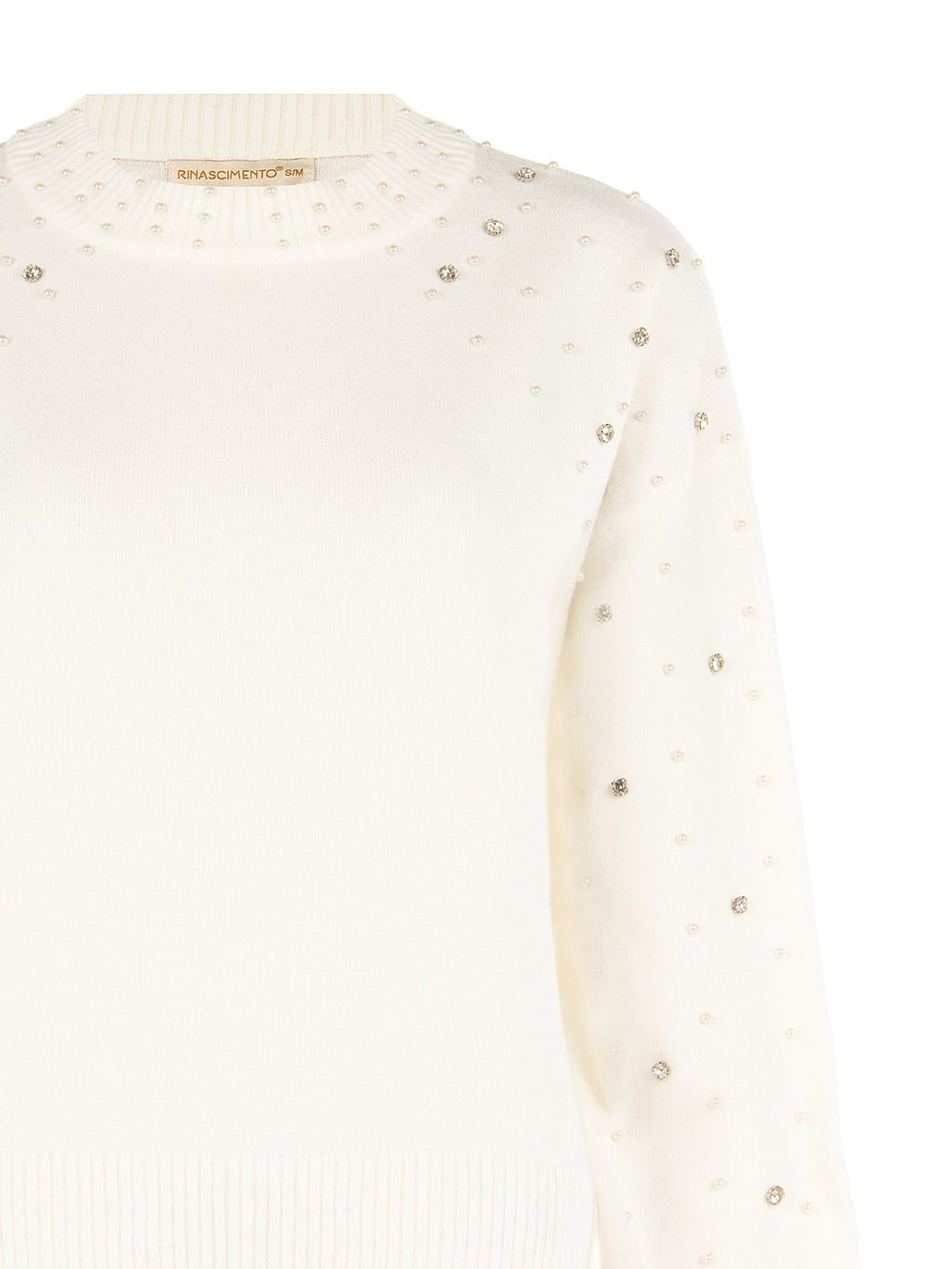 Rinascimento maglione con cristalli e perle