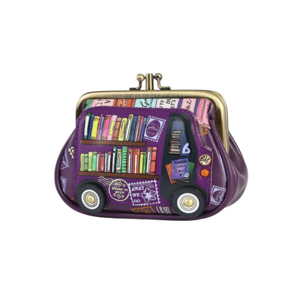 Vendula Travelling Library Bookshop Clipper Coin Purse