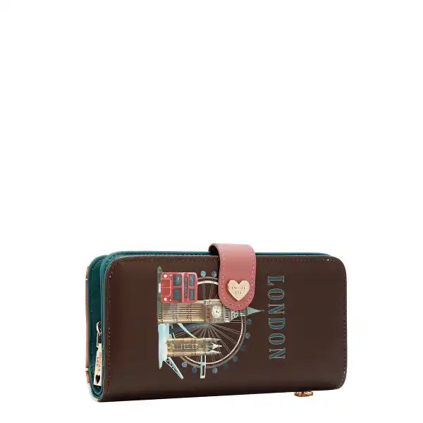 Nicole Lee portafoglio grande con bracciale London Eye brown