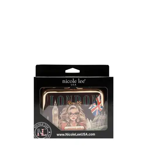Nicole Lee mini borsetta portamonete con manico london Eye brown
