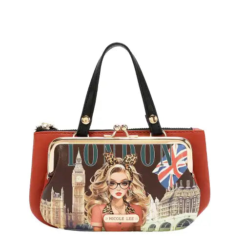 Nicole lee mini borsetta London Eye brown