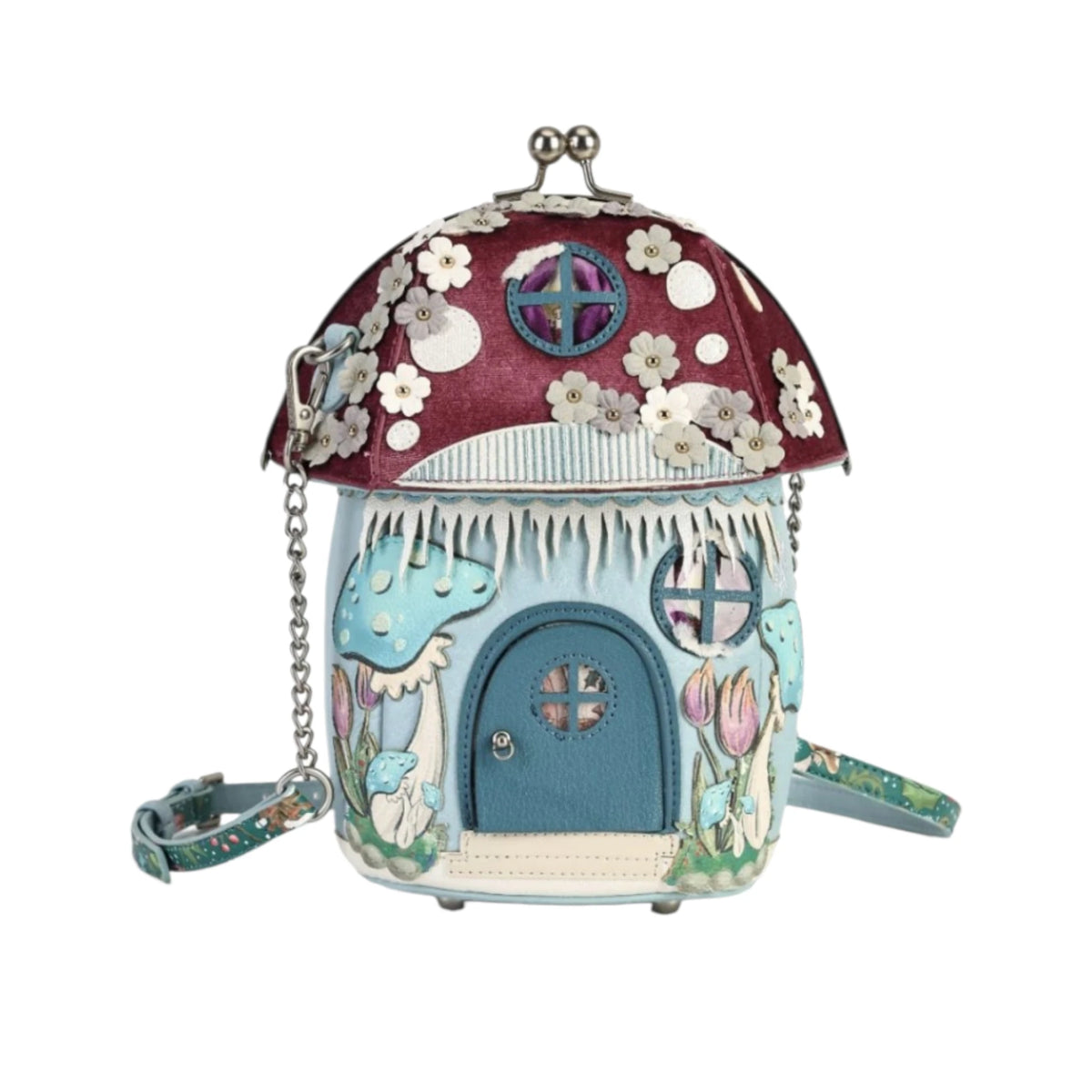 Vendula Fairy Village Snowflake Toadstool House Bag