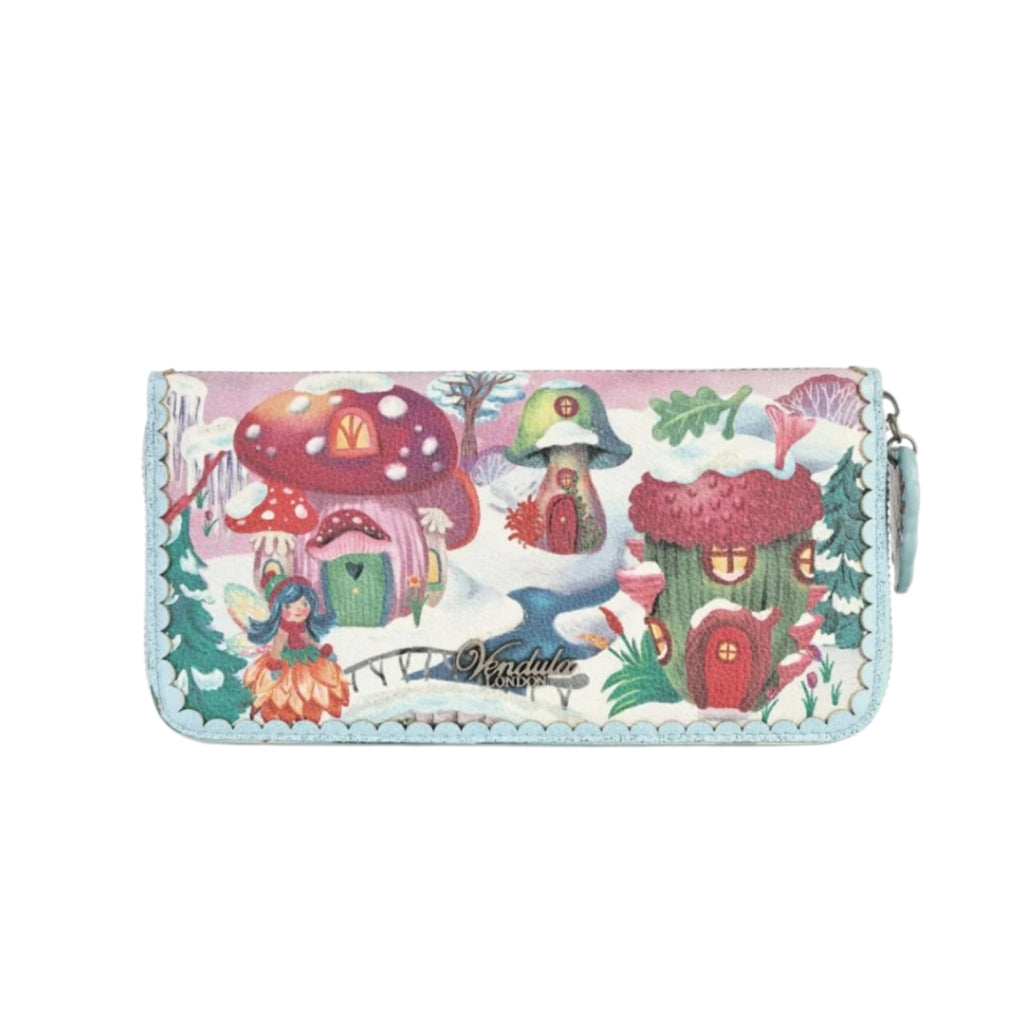 Vendula Fairy Village Snowflake Large Ziparound Crossbody Wallet