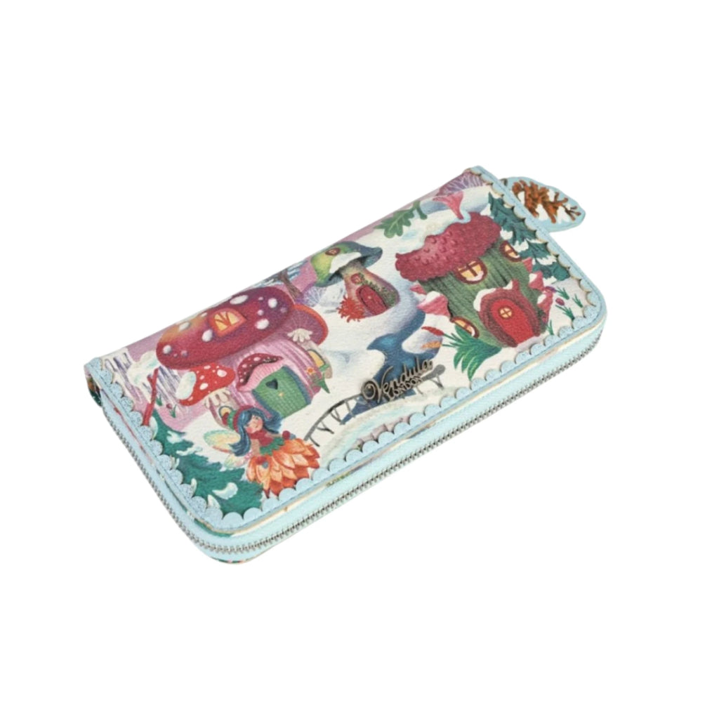 Vendula Fairy Village Snowflake Large Ziparound Crossbody Wallet