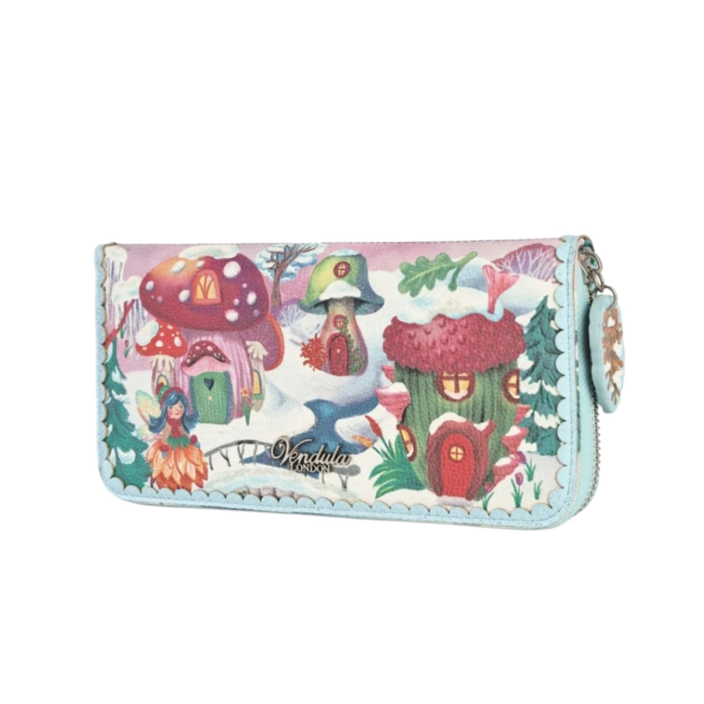 Vendula Fairy Village Snowflake Large Ziparound Crossbody Wallet