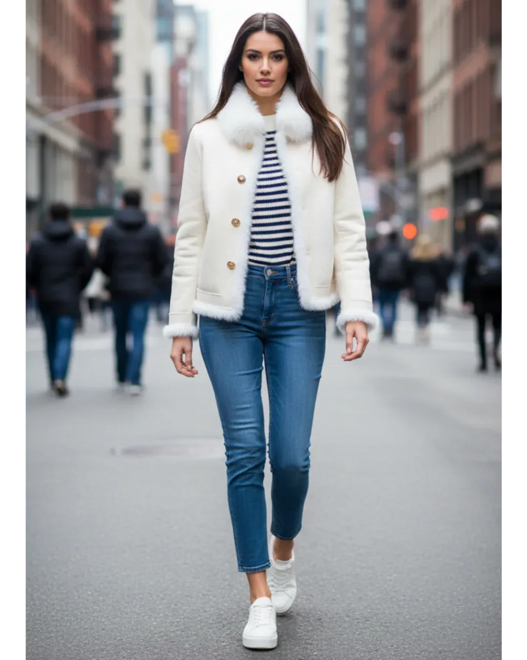 Eco pelliccia bianca reversibile montone Yeszee - Identity Look