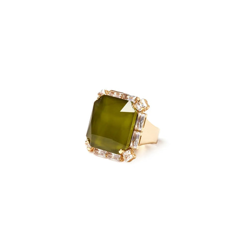 Anello quadrato Semira - Verde - Identity Look