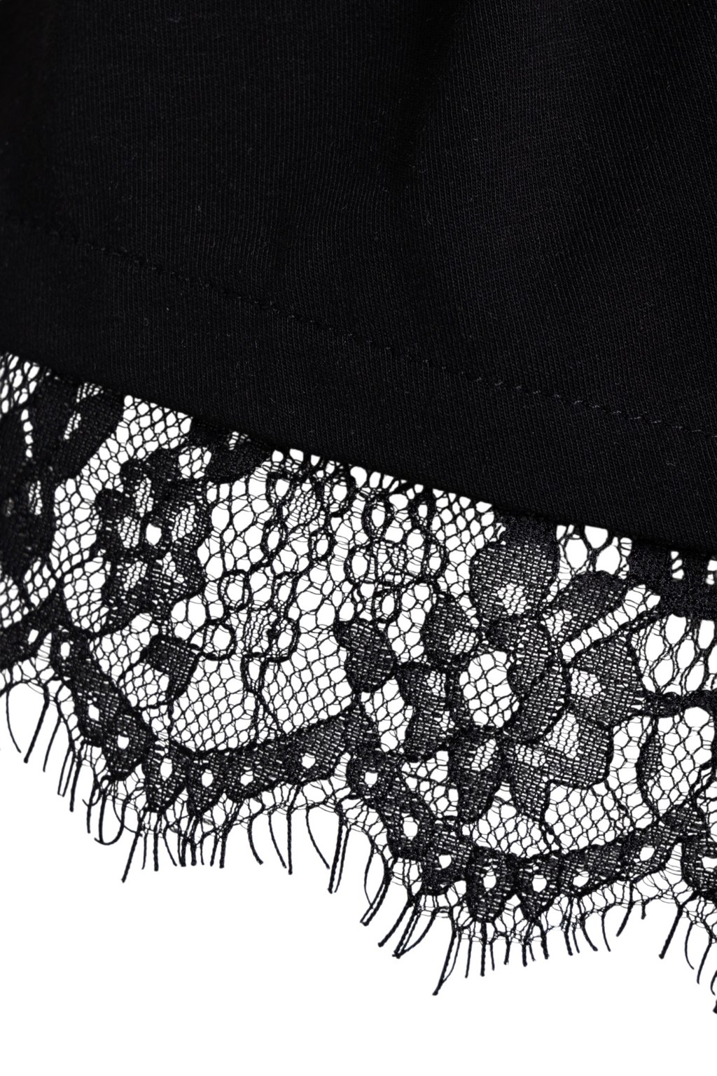 Saiph t-shirt nera con pizzo