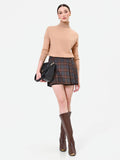 Rinascimento minigonna scozzese moro marrone