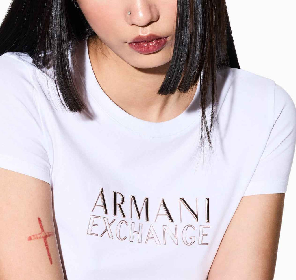 Armani exchange T-shirt Slim Fit in Jersey di Cotone Stretch
