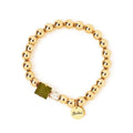 Bracciale elastico sfere e charm Semira - Verde - Identity Look