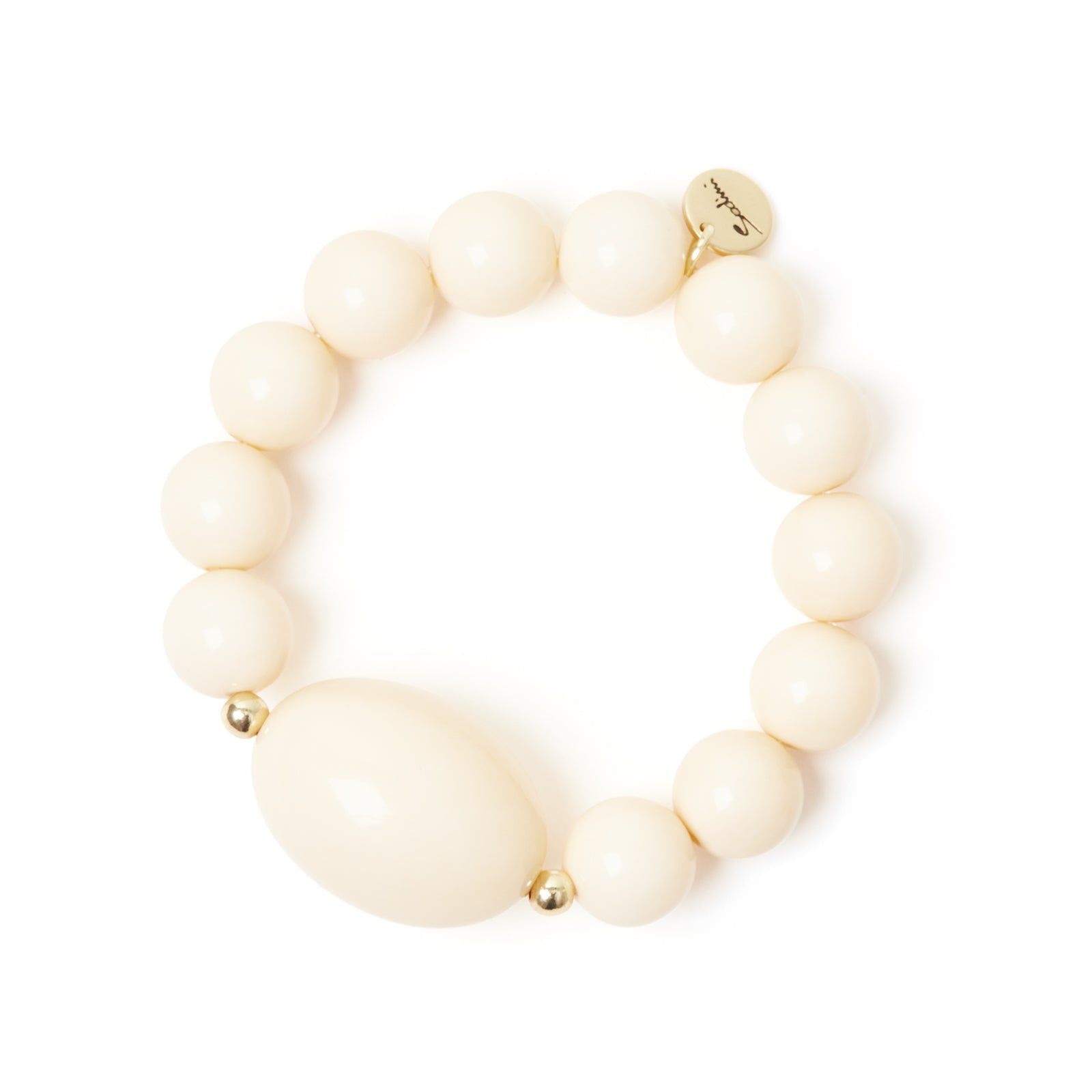 Sodini Bracciale elastico grandi boule e ovale Vieste - Avorio