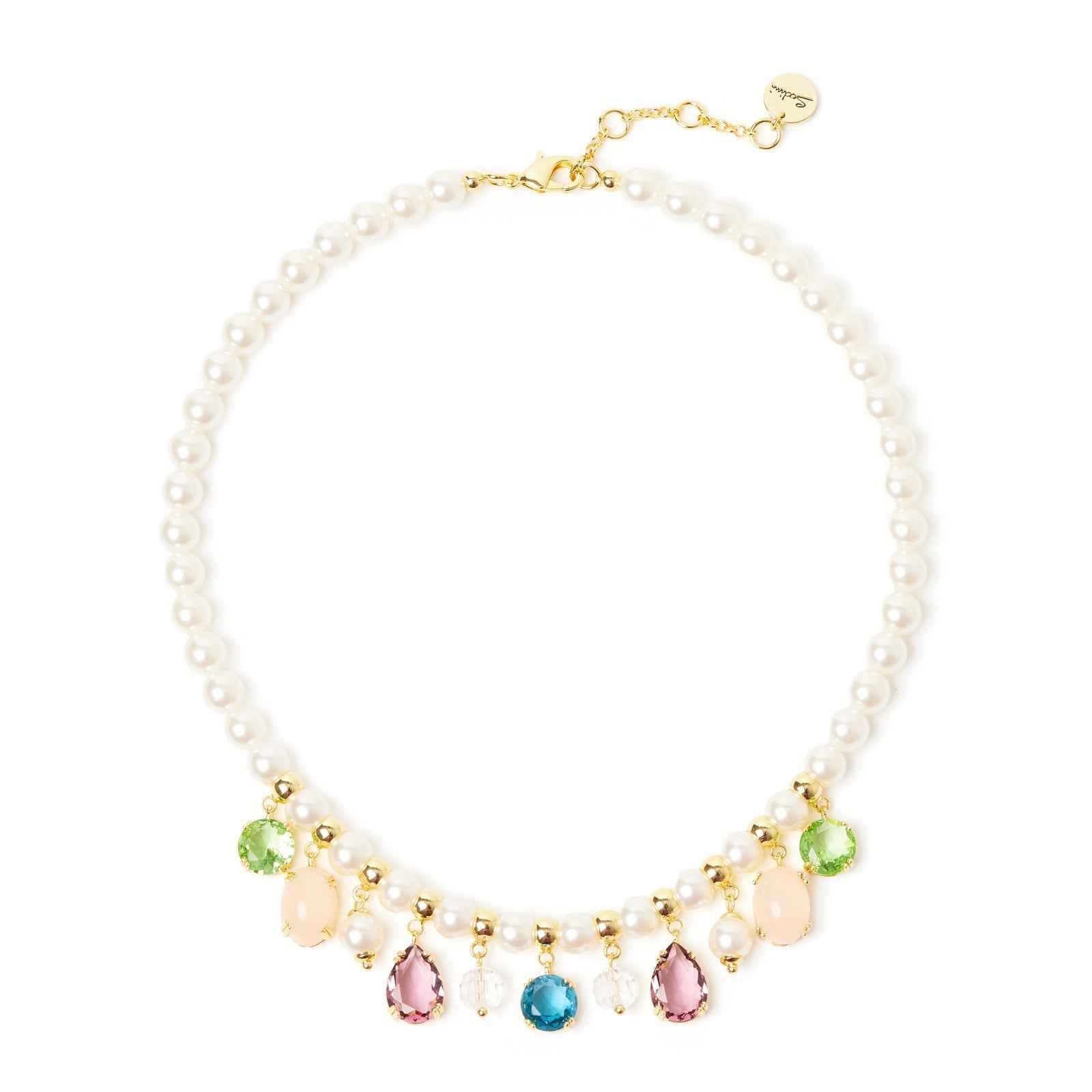 Sodini Girocollo perle e pendenti Ninfa - Multicolor