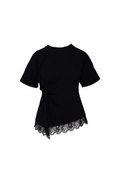 Saiph t-shirt nera con pizzo