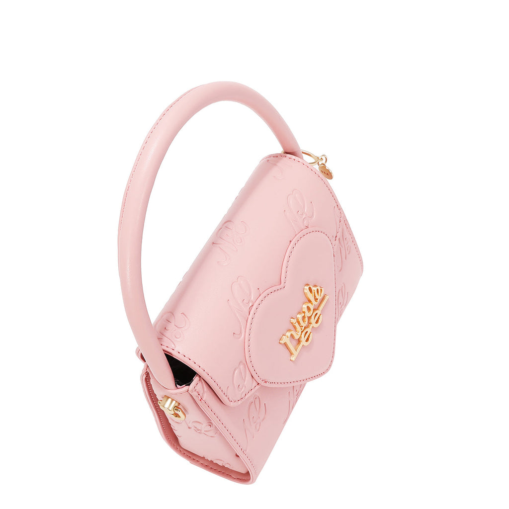 Nicole lee Borsa embossed cuore rosa